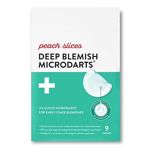 Peach Slices | 深层 Blemish Microdarts | 痘痘 贴片 | Early Stage&深层 Pimples | 快速-Acting | Salicylic 酸 | 茶 树 油 | Niacinamide | Cica | Hyaluronic 酸 | 局部 护理 | 9 贴片