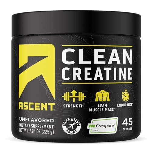 Ascent 清洁 肌酸 一水合物 粉-5G 每 份,Creapure 肌酸 补充剂-无味,45 份