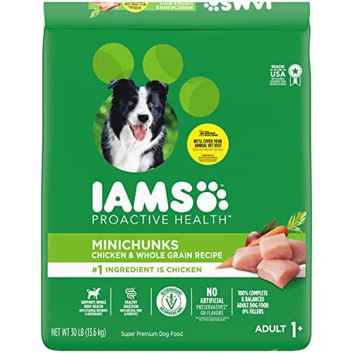 IAMS 成人 Minichunks 小型 Kibble 高 蛋白 干性 狗 食品 带 真实 鸡肉,30磅. 包