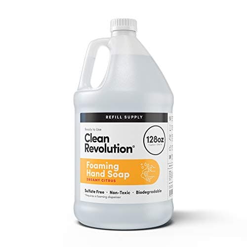 清洁 Revolution Foaming 手 肥皂 Refill 供应 收纳盒,Ready to Use 配方,Dreamy Citrus 香味,无麸质,128 Fl. Oz